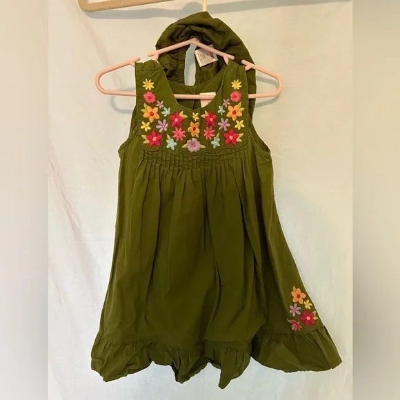 Gymboree | Dresses | Gymboree Girls Size 3 Green Floral Dress | Poshmark